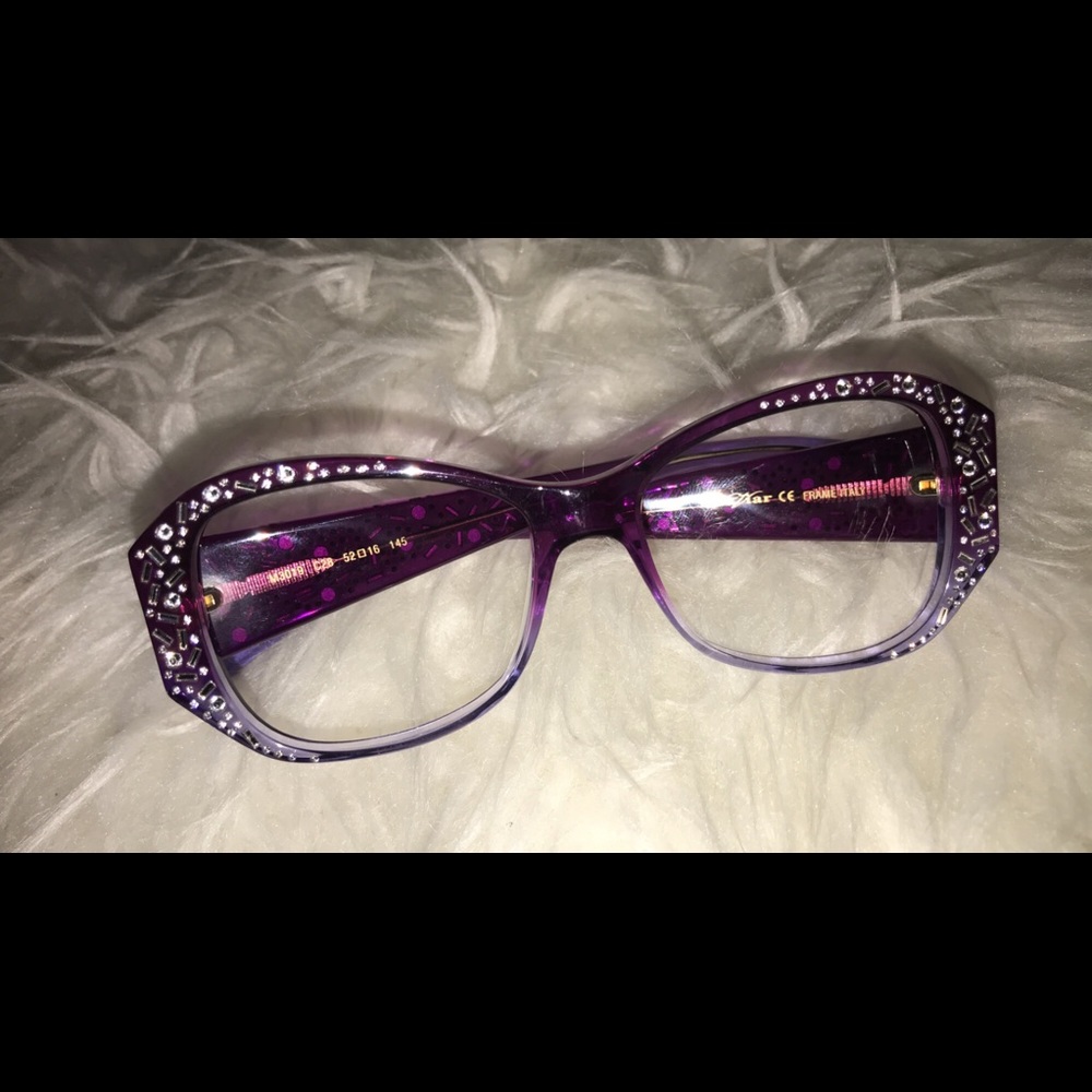 Caviar purple rhinestone glasses